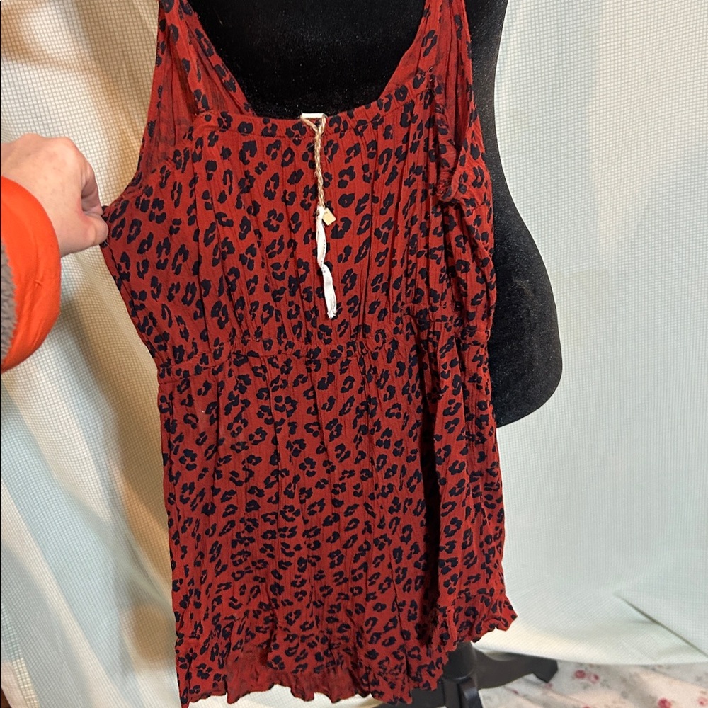 Moral Fiber Red and Black Leopard Print Camisole - Picture 5 of 7